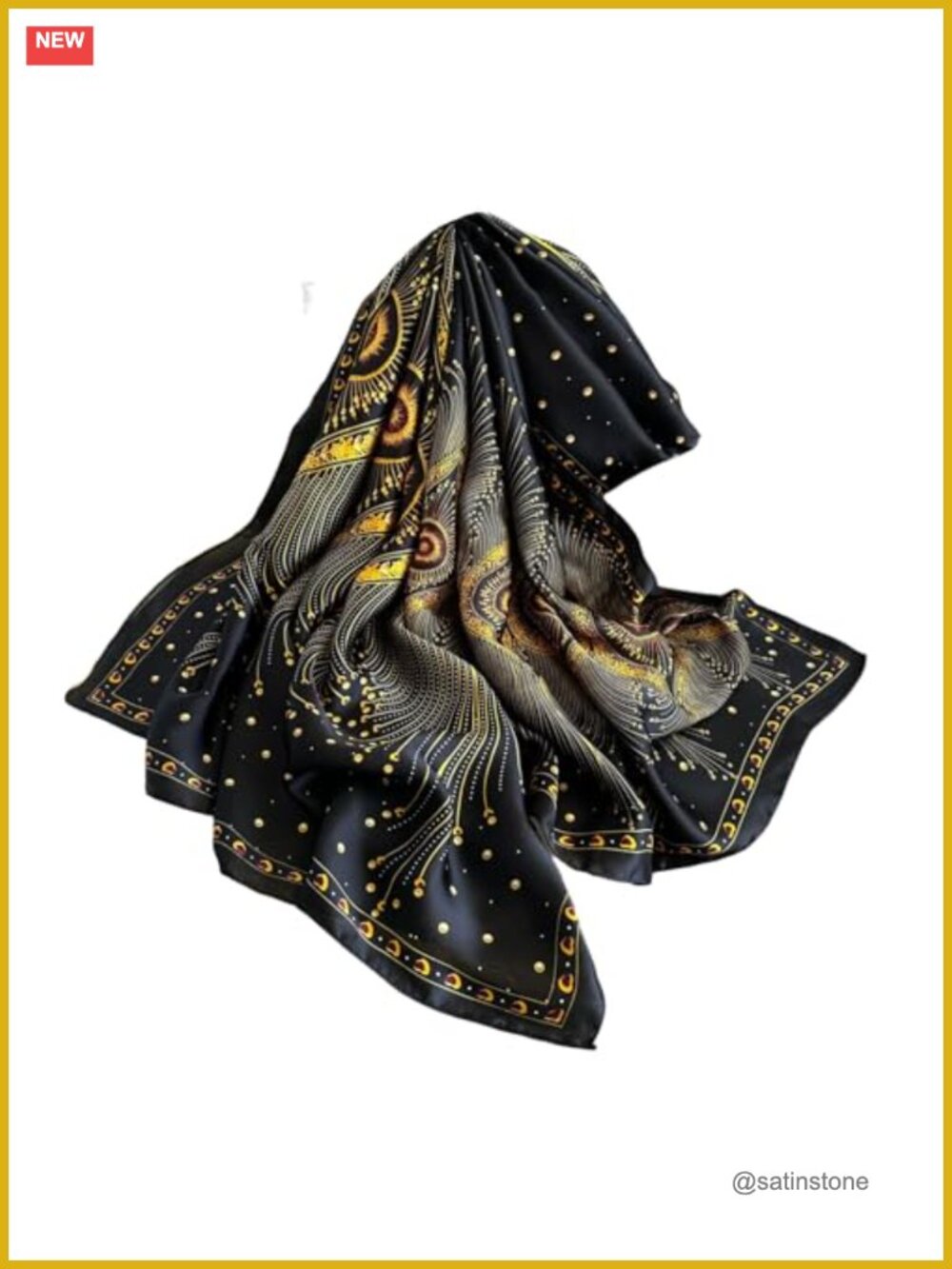 Women's Satin Polyester Shawl Scarf Large Silky Wrap Headscarf